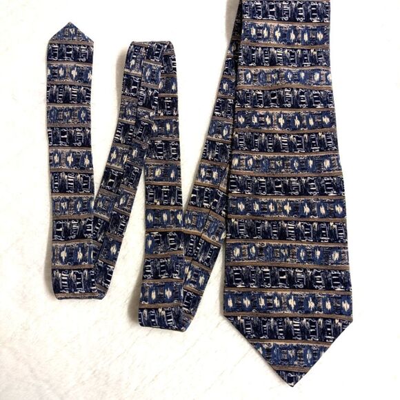 Vintage Men's 100% Italian Silk Tie Abstract Motif by JT Beckett - Picture 7 of 11